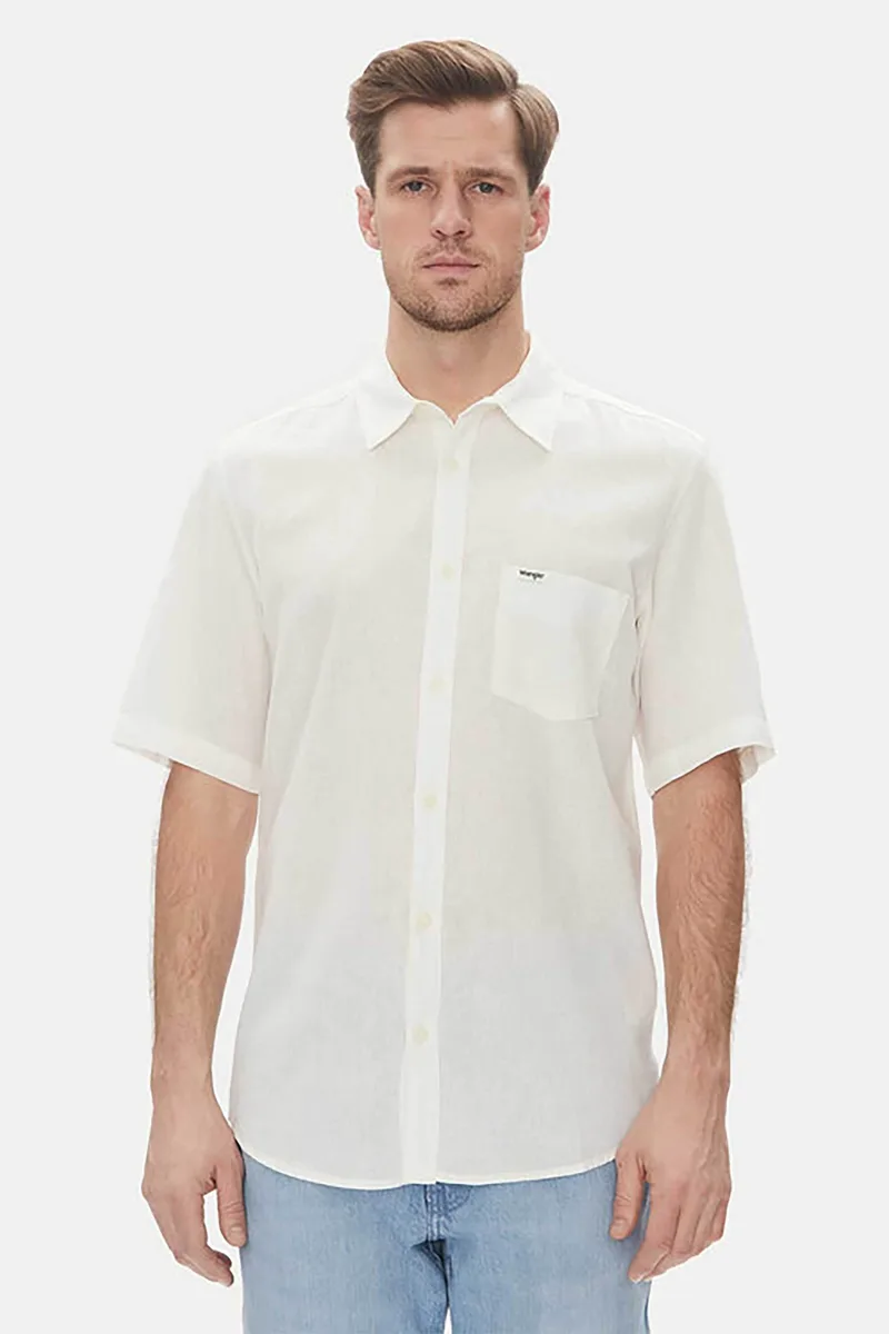 Calvin Klein ανδρικό πουκάμισο μονόχρωμο Regular Fit - K10K114488 Λευκό