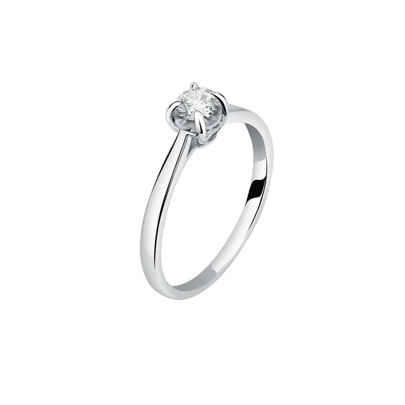 Live Diamond Moνόπετρο Δαχτυλίδι με Διαμάντι Brilliant από Λευκό Χρυσό 18 Καρατίων DDX478
