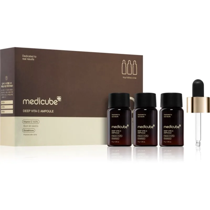 Medicube Deep Vita C Ampoule 2.0. αμπούλα για ενοποίηση τόνου της απόχρωσης δέρματος 3x10 γρ