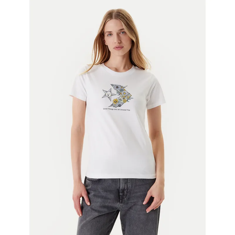 Converse T-Shirt Nature Star Chevron 10027752-A02 Λευκό Regular Fit