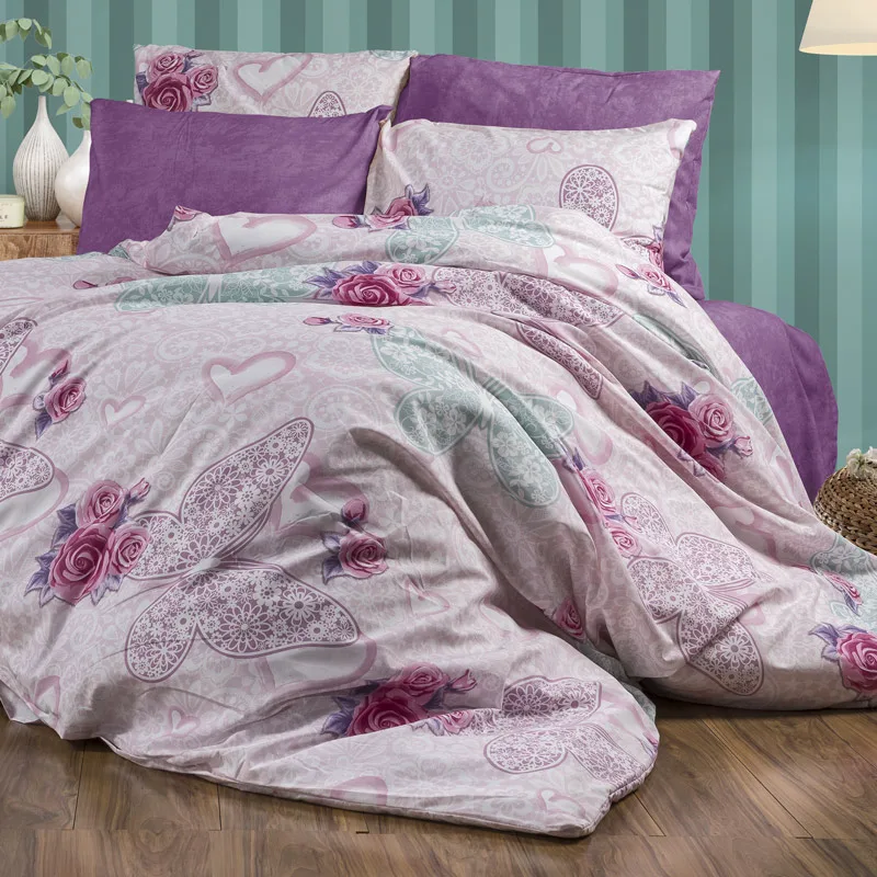 Παπλωματοθήκη Υπέρδιπλη 220x240 Dimcol Chloe 457 Ροζ