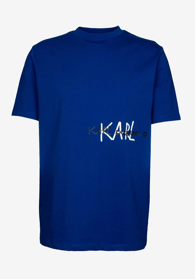 Karl Lagerfeld T Shirt της σειράς Crewneck - 755145 553225 660 Blue