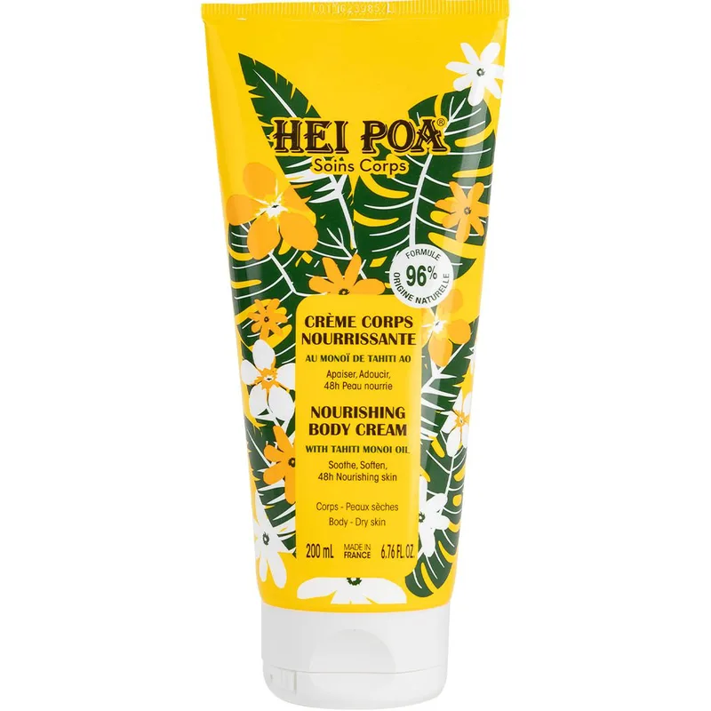 Hei Poa Nourishing Body Cream Monoi Θρεπτική, Ενυδατική Κρέμα Σώματος με Έλαιο Monoi Ιδανική για την Ξηρή Επιδερμίδα 200ml