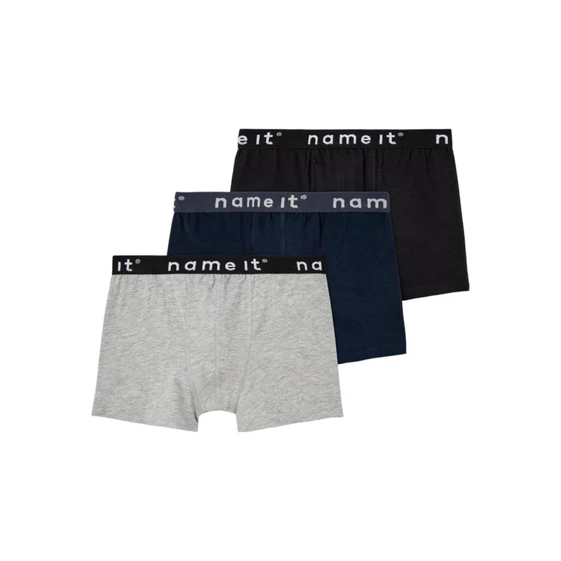 Εσώρουχα μπόξερ 3 pack αγόρι name it-13208836-Black-Grey