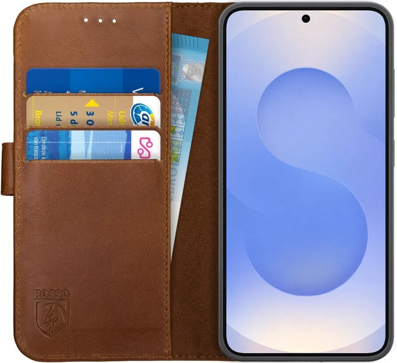 Θήκη Samsung Galaxy S25 Κόκκινο Deluxe Δερμάτινο Πορτοφόλι - Brown (8719246463211)