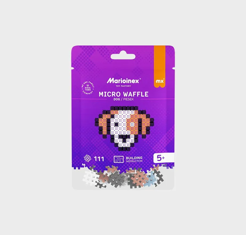 Παιχνίδι με τουβλάκια Marioinex Micro Waffle - Dog (111 τμχ.)