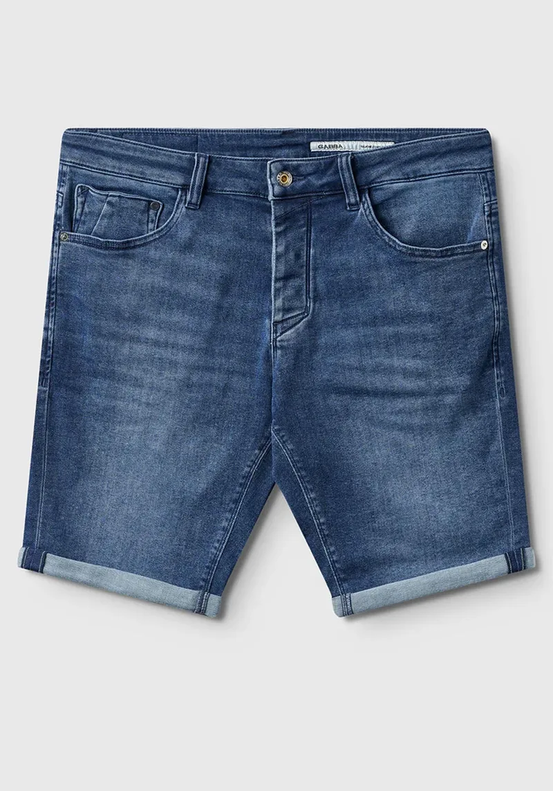 GABBA Jean Βερμούδα της σειράς Jason K3787 SANZA - 10989 5002 Mid Blue Denim