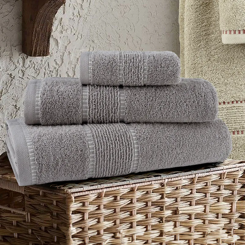 Πετσέτες Μπάνιου (Σετ 3τμχ) Nima Pivot Grey 450gsm
