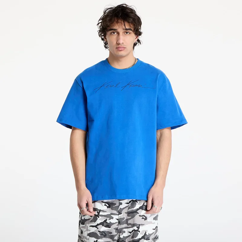 T-shirt Karl Kani Autograph Heavy Jersey Boxy Tee Blue S