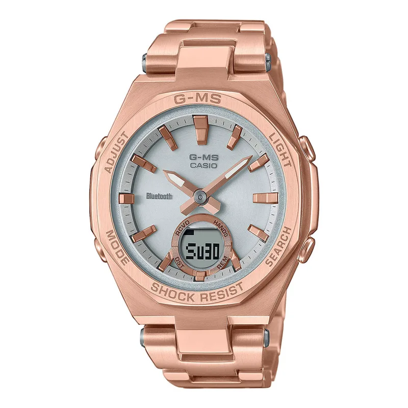 CASIO G-Shock Solar Bluetooth Rose Χρυσό Stainless Steel Bracelet MSG-B100DG-4AER