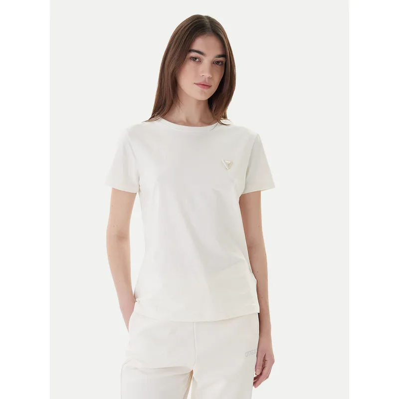 Guess T-Shirt V4YI09 J1314 Εκρού Oversize