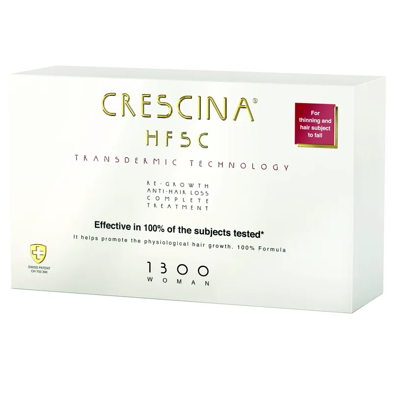Crescina Transdermic Complete Woman Ολοκληρωμένη Γυναικεία Θεραπεία για τα Προχωρημένα Στάδια Αραίωσης & για Πολύ Έντονη Τριχόπτωση 20 Τεμάχια (10+10 x 3.5ml) - 1300