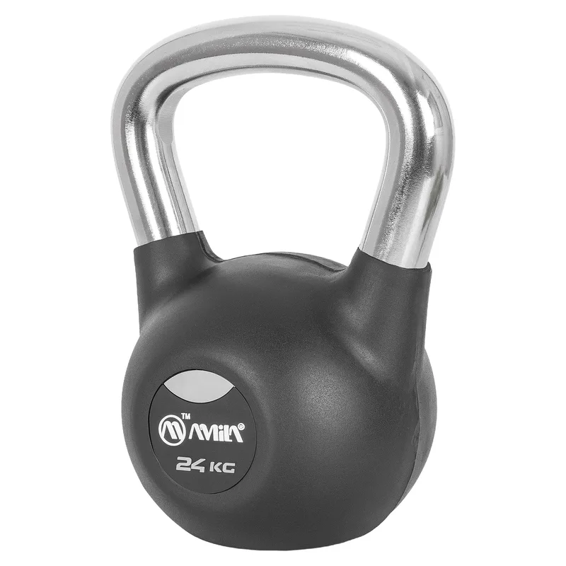 Kettlebell Rubber Cover Cr Handle 24kg – Μαύρο