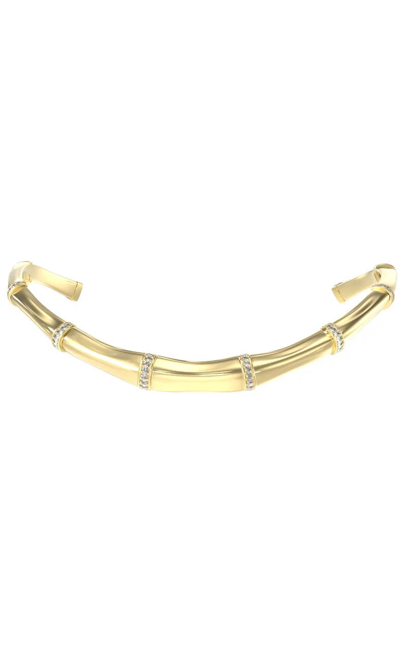 GUESS STEEL BAMBOO JUBN05159JWYGT/U Κολιέ Χρυσό Με Πέτρες