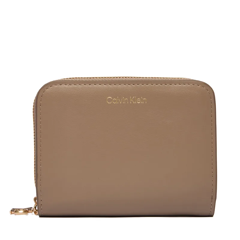 Πορτοφόλι Calvin Klein Ck Medium Flap Zip Around LV04F1075G Μπεζ