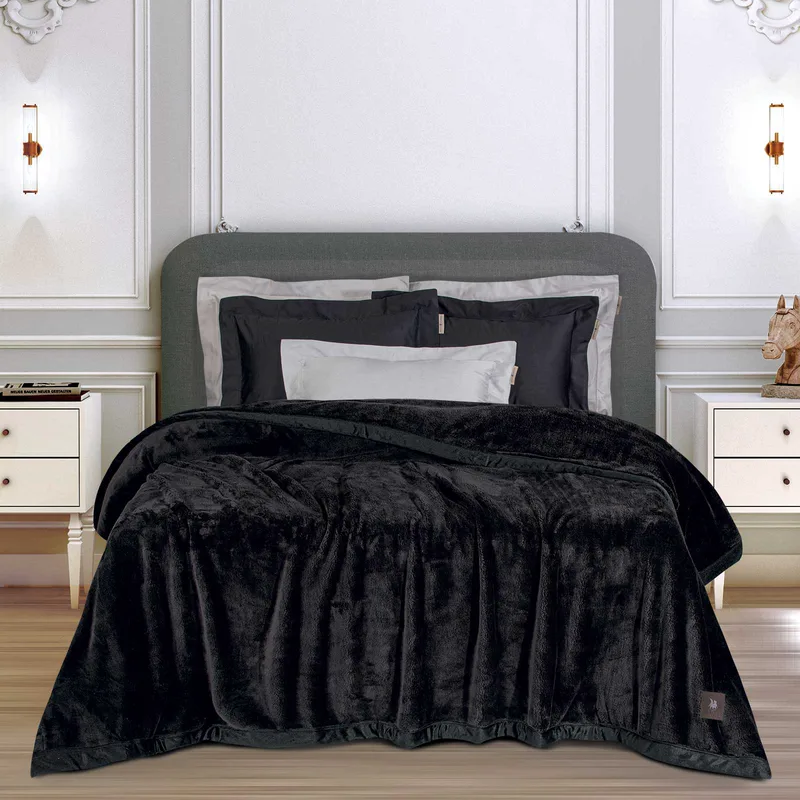 Κουβέρτα Βελουτέ Supersoft King 240x250εκ. Essential 3975 Black Greenwich Polo Club (Ύφασμα: Polyester, Χρώμα: Μαύρο, Μέγεθος: King Size) - Greenwich Polo Club - 220577303975