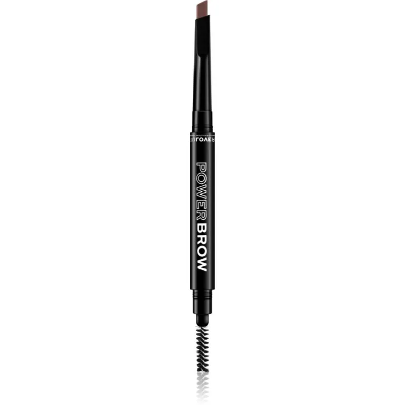 Revolution Relove Power Brow μολύβι για τα φρύδια με βούρτσα απόχρωση Dark Brown 0,3 γρ