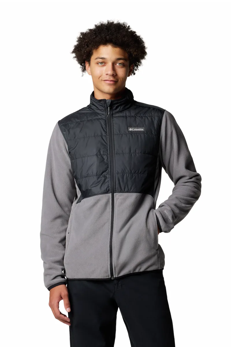 ΑΝΔΡΙΚΗ ΖΑΚΕΤΑ BASIN BUTTE™ FULL ZIP FLEECE II COLUMBIA ΚΑΝΟΝΙΚΗ ΓΡΑΜΜΗ ΓΚΡΙ/ΜΑΥΡΟ