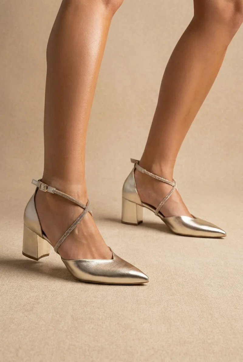 TFP Pointed Toe Pumps - 586 - Χρυσό