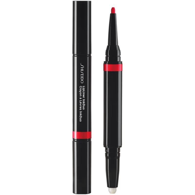Shiseido LipLiner InkDuo κραγιόν και μολύβι περιγράμματος για τα χείλη με βάλσαμο απόχρωση 08 True Red 1.1 γρ