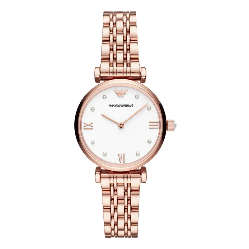 EMPORIO ARMANI Gianni T-Bar Rose Χρυσό Stainless Steel Bracelet AR11267