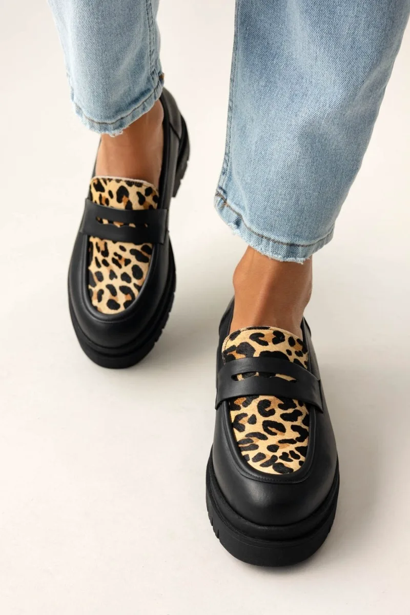 TFP Leather Ponyskin Loafers - 7043 - Leopard