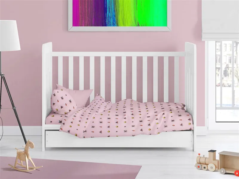 Παπλωματοθήκη Εμπριμέ bebe Looney Tunes 39 120X160 Ροζ 100% Cotton Flannel