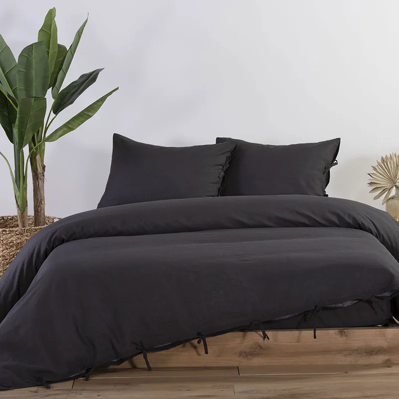 Παπλωματοθήκη Μεμονωμένη Μονή 160X220 Nef Nef Cotton-Linen Anthracite (160x220)