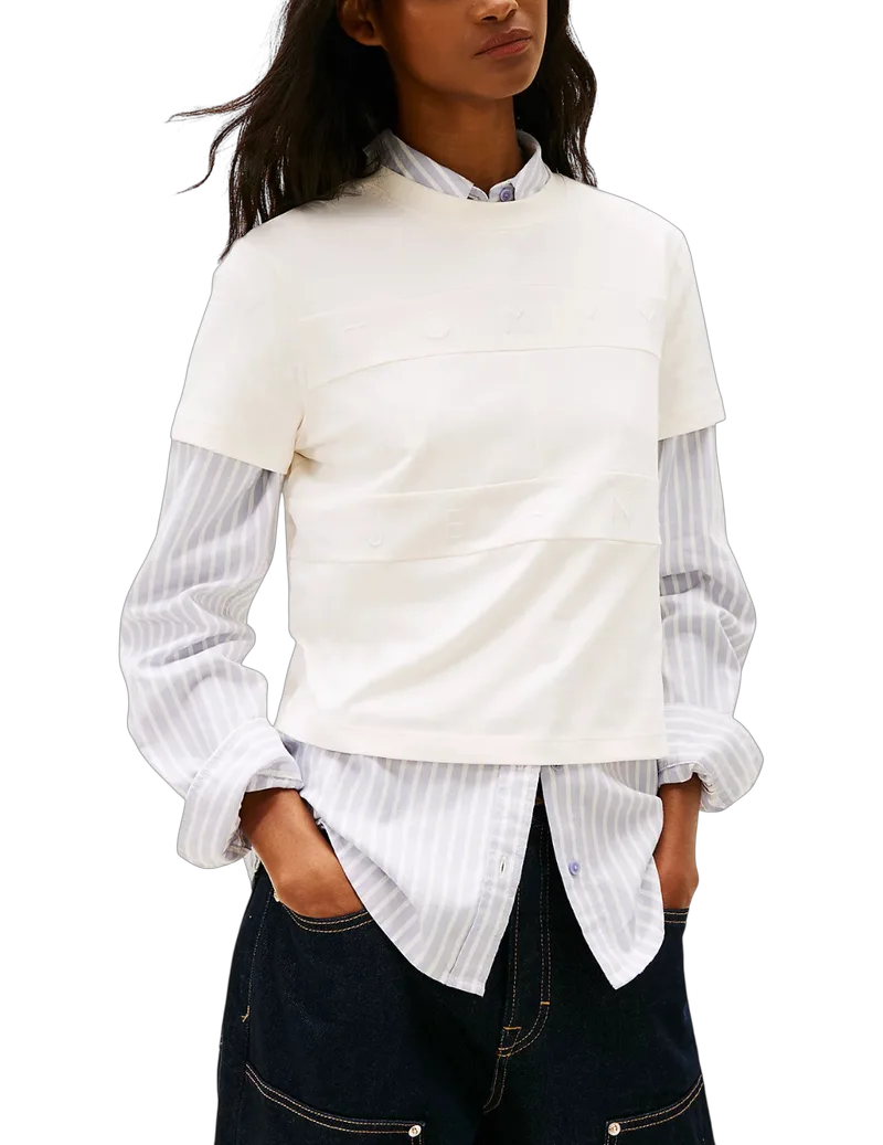 Γυναικείο T-shirt Εκρού Tommy Jeans DW0DW22539-YBH