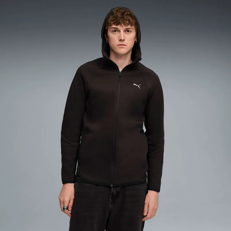 PUMA EVOSTRIPE FULL-ZIP HOODIE ΜΑΥΡΟ