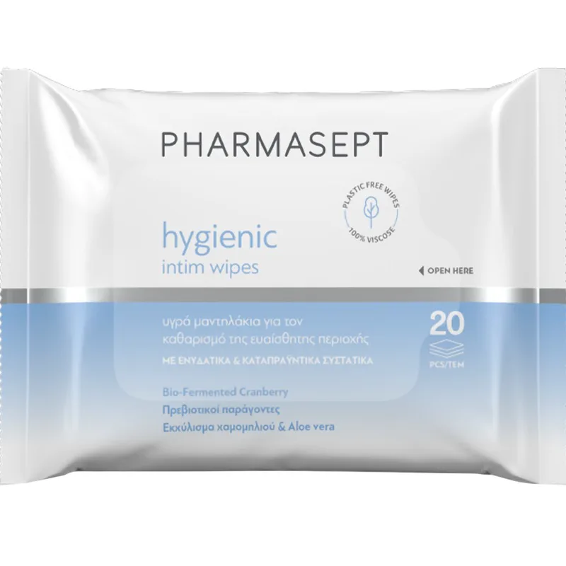 Pharmasept Hygienic Intim Wipes Υγρά Μαντηλάκια για τον Καθαρισμό της Ευαίσθητης Περιοχής με Ενυδατική & Καταπραϋντική Δράση 20 Τεμάχια (1x20 Τεμάχια)