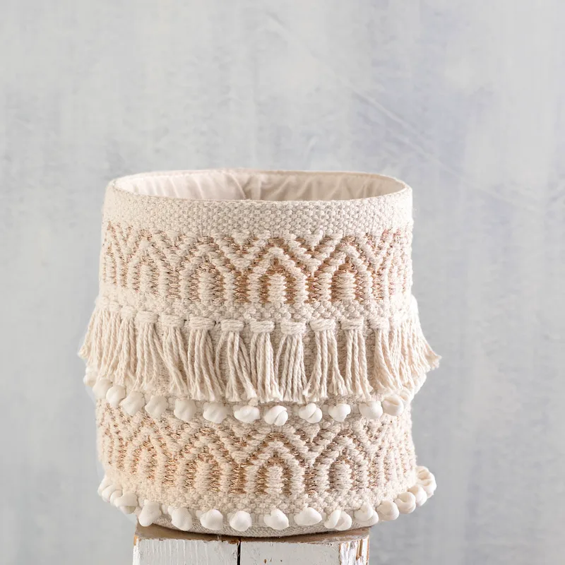 Καλάθι ψάθινο (20Χ20) KENTE, RYTHMOS HOME