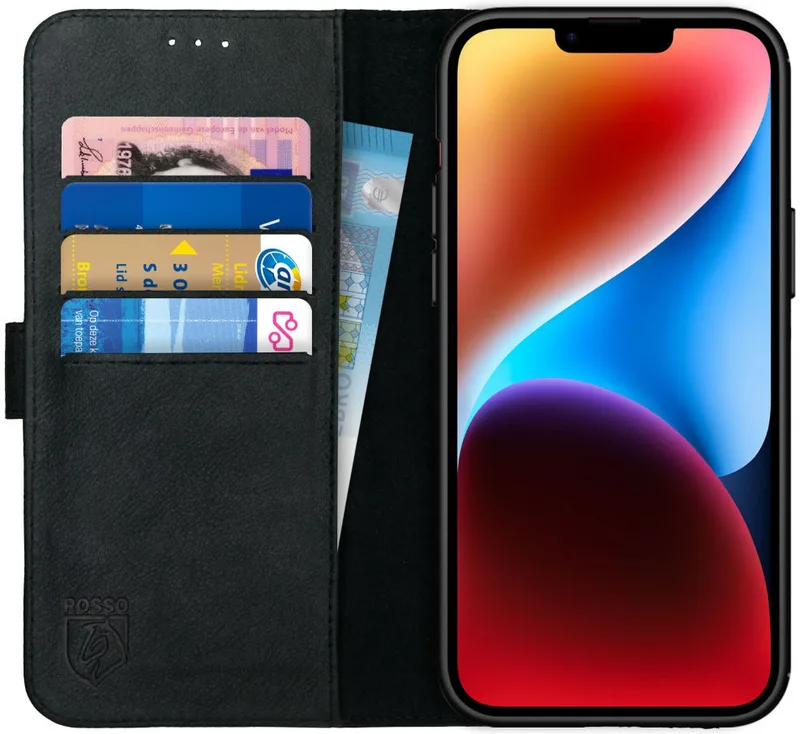 Κόκκινο Deluxe Δερμάτινη Θήκη Πορτοφόλι Apple iPhone 14 Plus - Black (8719246366703)