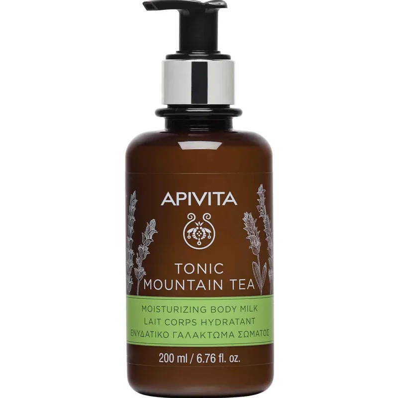 Apivita Tonic Mountain Tea Moisturizing Body Milk Ενυδατικό Γαλάκτωμα Σώματος με Τσάι Βουνού & Αιθέρια Έλαια 200ml