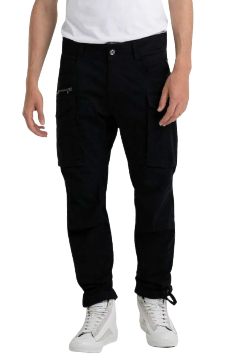 REPLAY Ανδρικό Παντελόνι Cargo M9873A.000.84387 - BLACK-M9873A.000.84387-BLACK