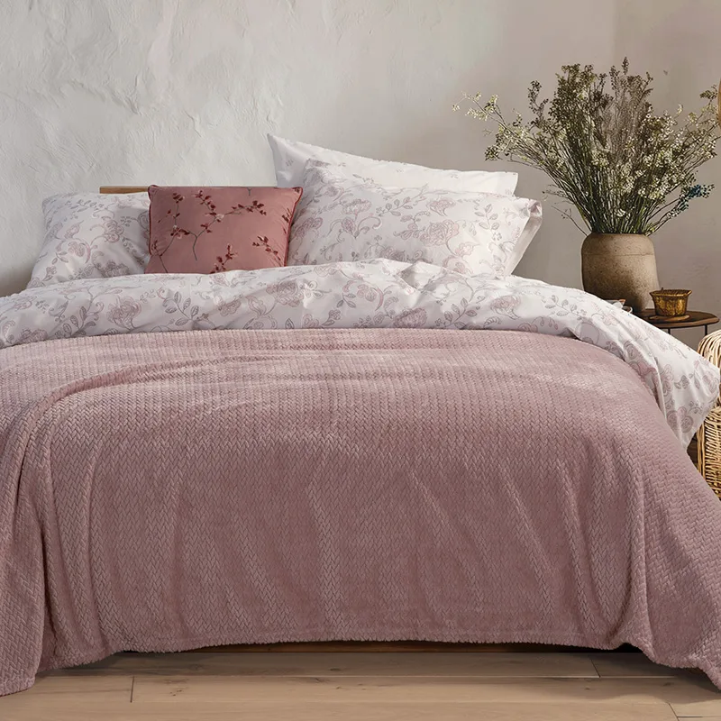 Κουβέρτα Fleece Υπέρδιπλη 220X240 Nef Nef Worth Mauve (220x240)
