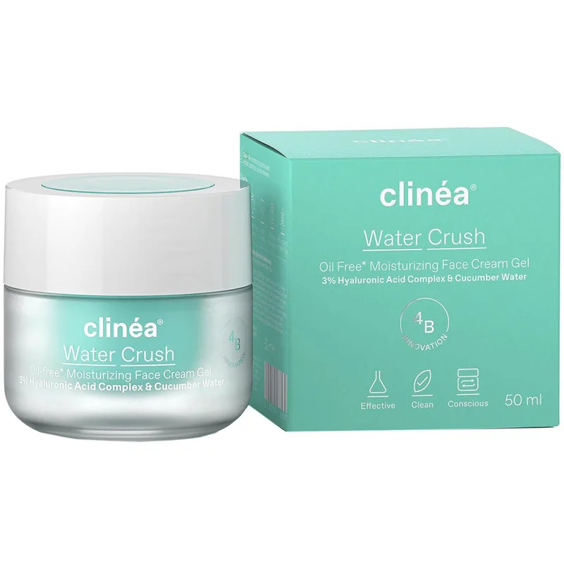 Clinéa Water Crush Oil Free Moisturizing Facial Cream Gel,Ενυδατική Κρέμα-Gel Προσώπου Ελαφριάς Υφής για Κανονικές, Μεικτές Επιδερμίδες 50ml