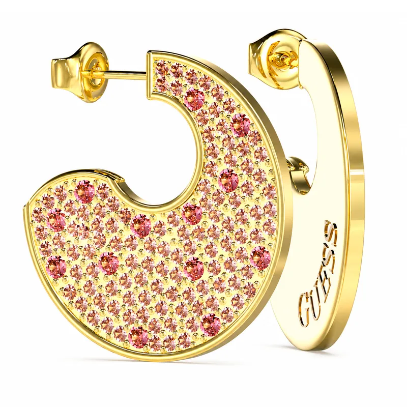 Guess Women's Earrings JUBE5230JWYG, 3 CM, Stainless Steel, Χρυσό Tone 3CM