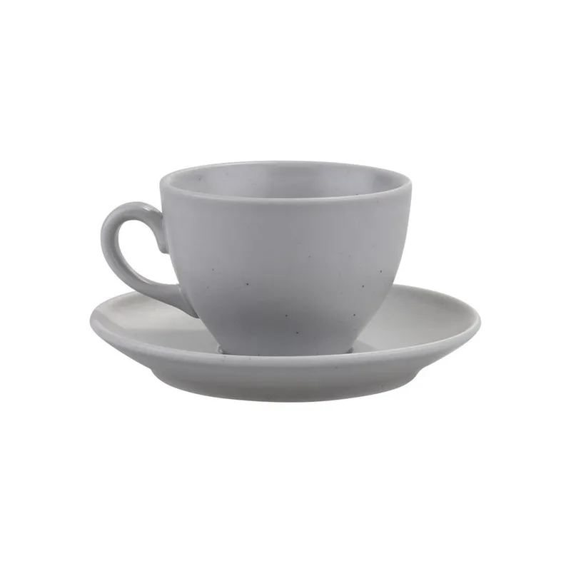 Σετ Φλυτζάνια Τσαγιού 6τμχ Πορσελάνης Grey Matte Moderna Kutahya 200ml KXLMCT720159 (Υλικό: Πορσελάνη, Χρώμα: Γκρι) - KUTAHYA PORSELEN - KXLMCT720159