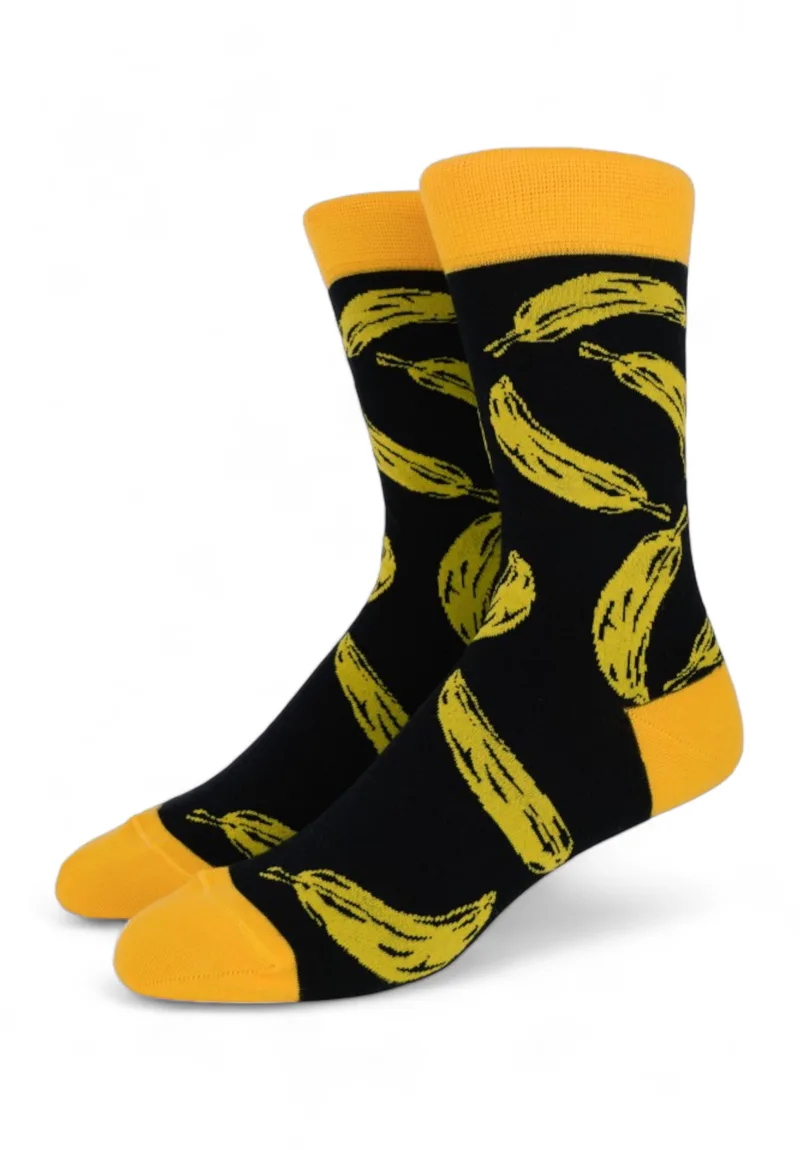 Κάλτσες Unisex με σχέδιο Pournara Bananas PRN2016-Μαύρο