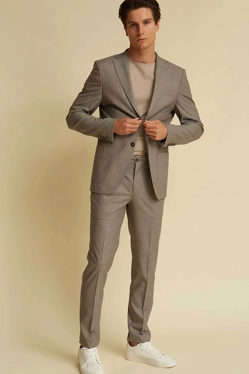 DORS ανδρικό παντελόνι chino με μικροσχέδιο - 2038034.C01 Γκρι