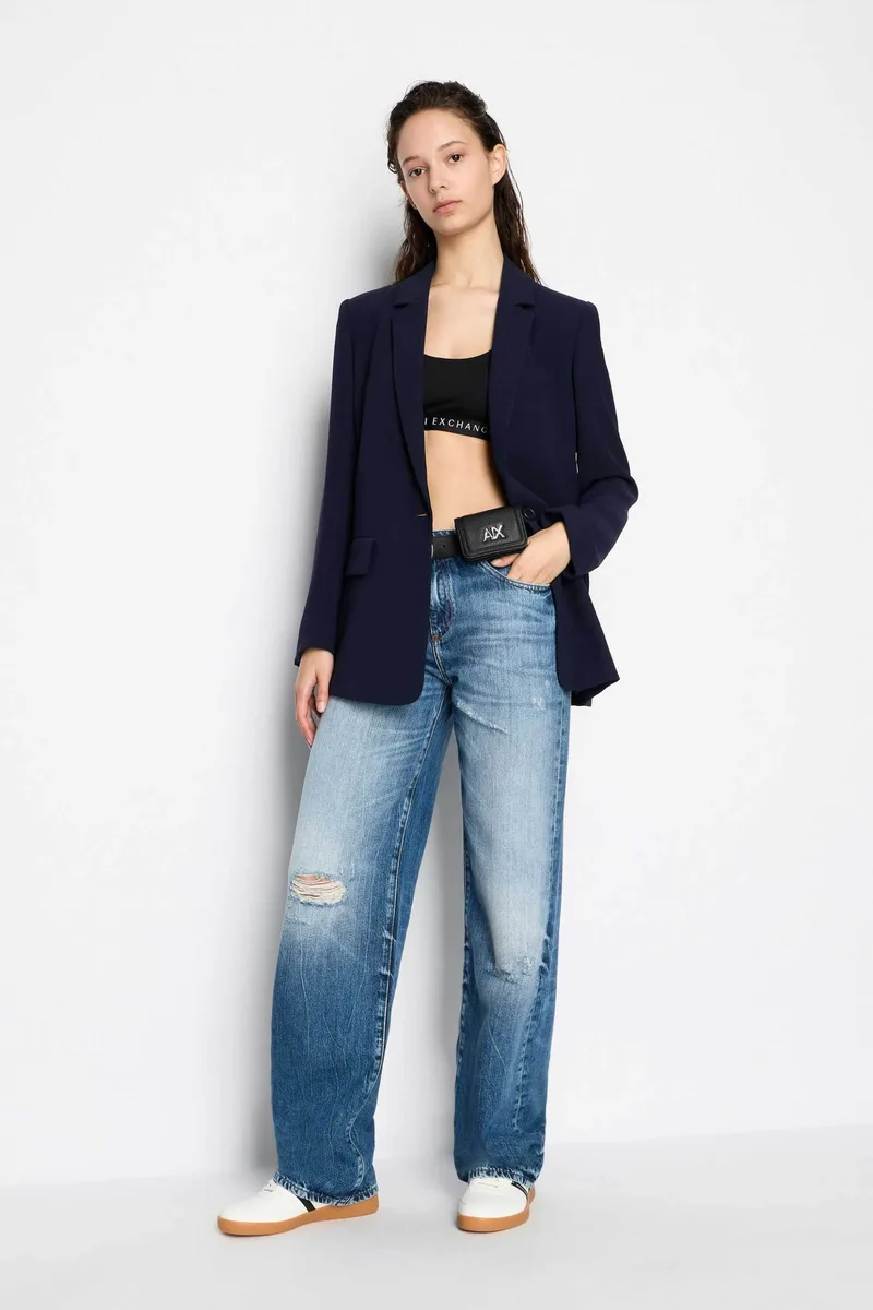 Armani Exchange γυναικείο τζην παντελόνι βαμβακερό πεντάτσεπο Straight Fit - 3DYJ52Y16GZ Μπλε