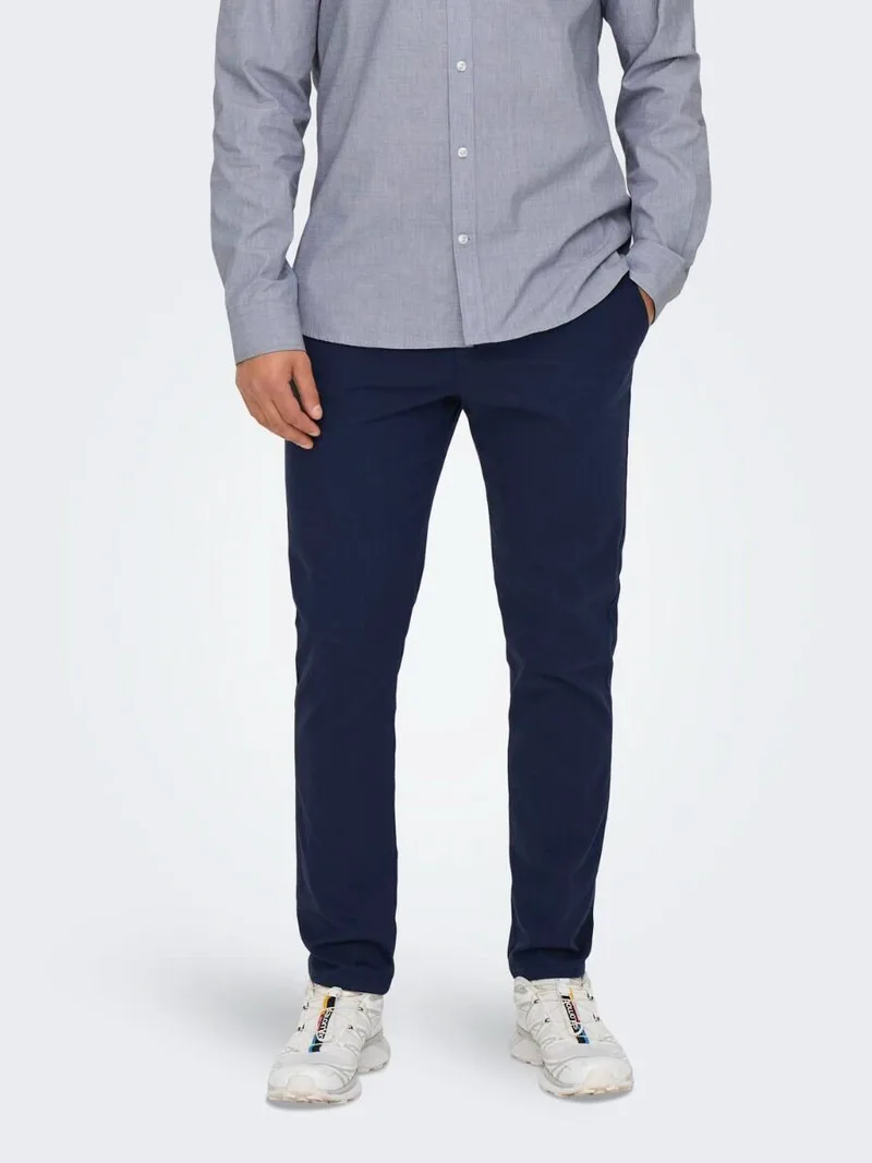Only and Sons Mark Pete Slim Fit Παντελόνι 22028132 Σκούρο Μπλέ