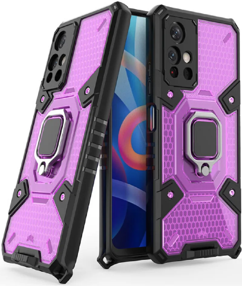 Techsuit Honeycomb Armor - Ανθεκτική Θήκη Xiaomi Poco M4 Pro 5G με Μεταλλικό Ring Holder - Rose Violet (5949419028135)