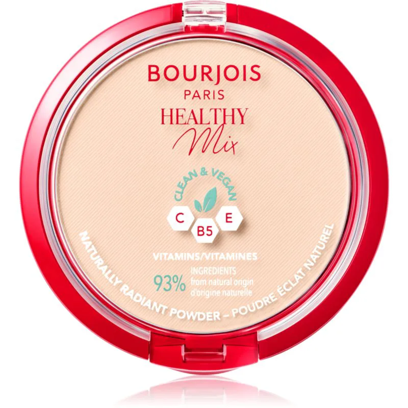 Bourjois Healthy Mix ματ πούδρα για λαμπερή επιδερμίδα απόχρωση 01 Ivory 10 γρ