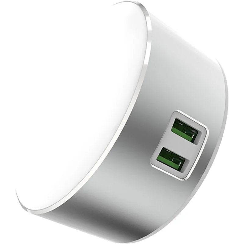 Ldnio Φορτιστής Χωρίς Καλώδιο με 2 Θύρες USB-A Ασημί (A2208)