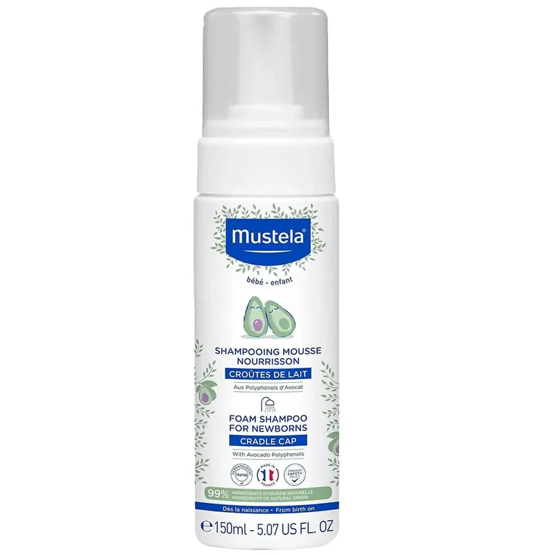 Mustela Cradle Cap Baby Foam Shampoo Σαμπουάν σε Μορφή Αφρού για τη Νινίδα 150ml