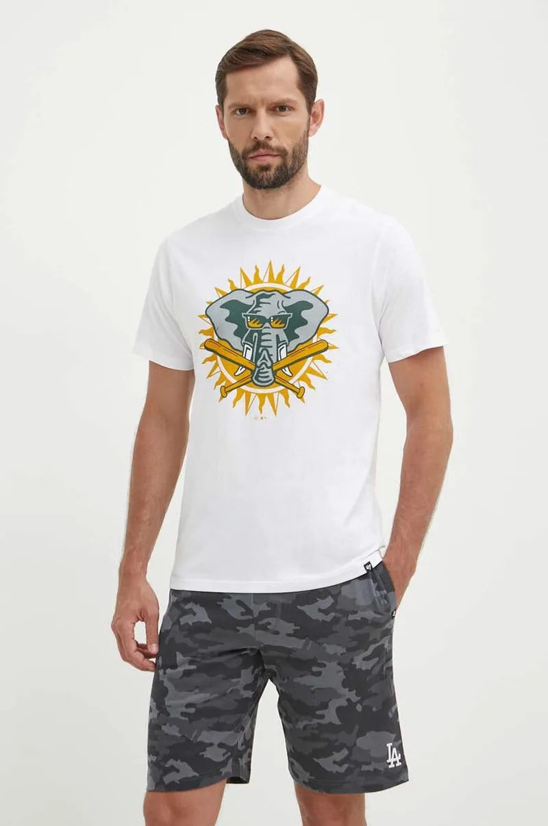 Βαμβακερό μπλουζάκι 47 brand MLB Oakland Athletics