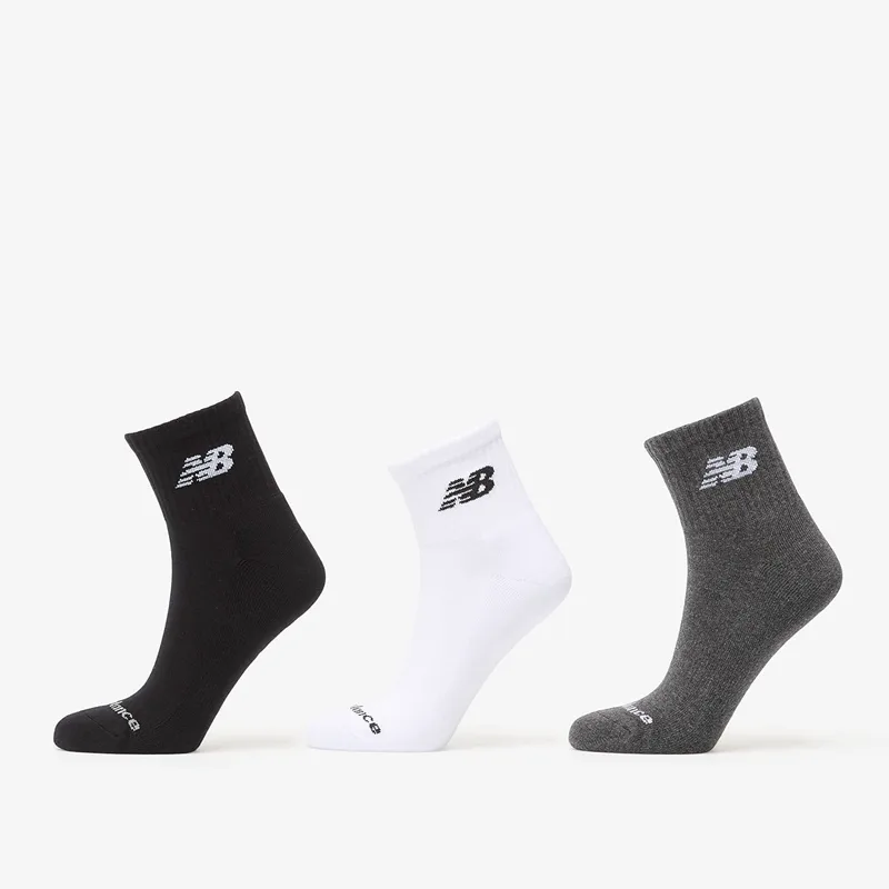 New Balance Everyday Ankle 3-Pack White/ Grey/ Black M