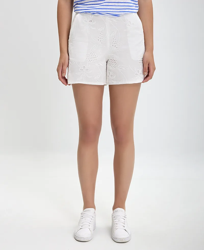 Caractere Shorts Βroderie σε Λευκό